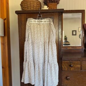 Adored Vintage Wishlist Cream and Rust Ditsy Floral Skirt
